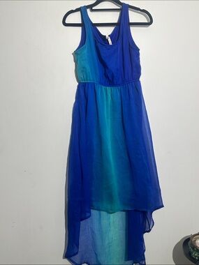 Truth Blue & Teal Ombre Asymmetrical High-Low Dress
